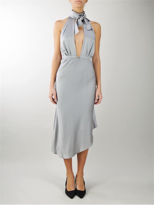 Midi dress made of satin with asymmetric skirt Elisabetta Franchi ELISABETTA FRANCHI | abito en | AB58042E2400